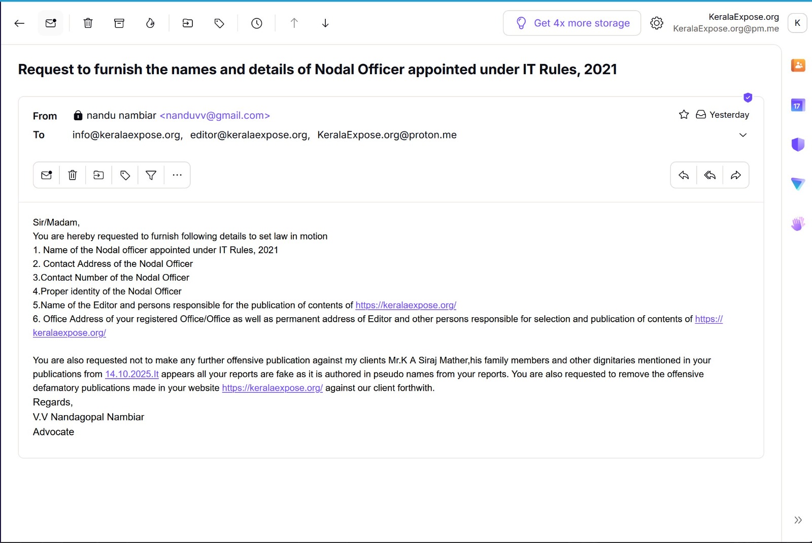 REPLY - Advocate V V Nandagopal Nambiar for and on behalf of K A Siraj Mather - 16.12.2025.jpeg